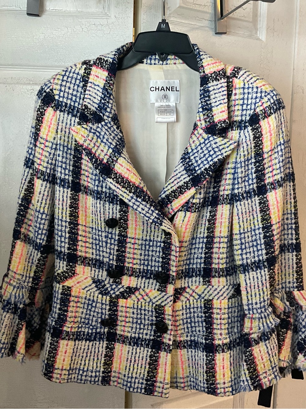 CHANEL Multi-Color Tweed Double-Breasted Jacket